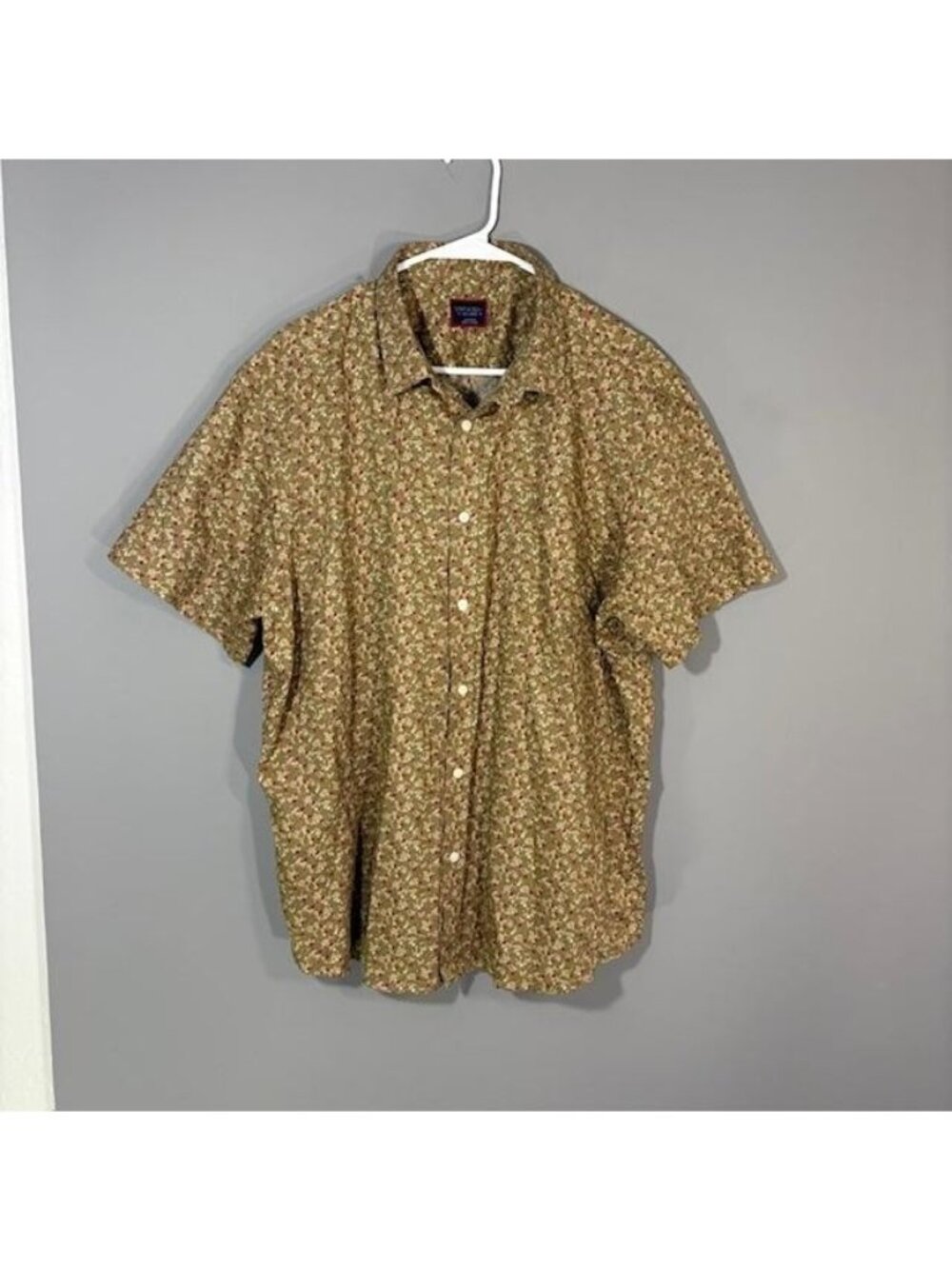UNTUCKit Garth-SS Shirt Mens 2XL Red Floral Short Sleeve Button Up Cotton